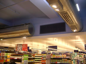 Sainsburys shop interior detailing Ductlite system 